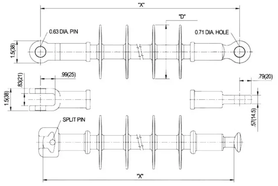 11kv-110kv Electric 33kv 24kv 138kv Composite Polymer Suspension Insulator Strain Insulator