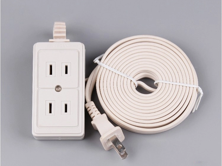 4 Meter Wire White Three Gang Multi Electric Cord Socket