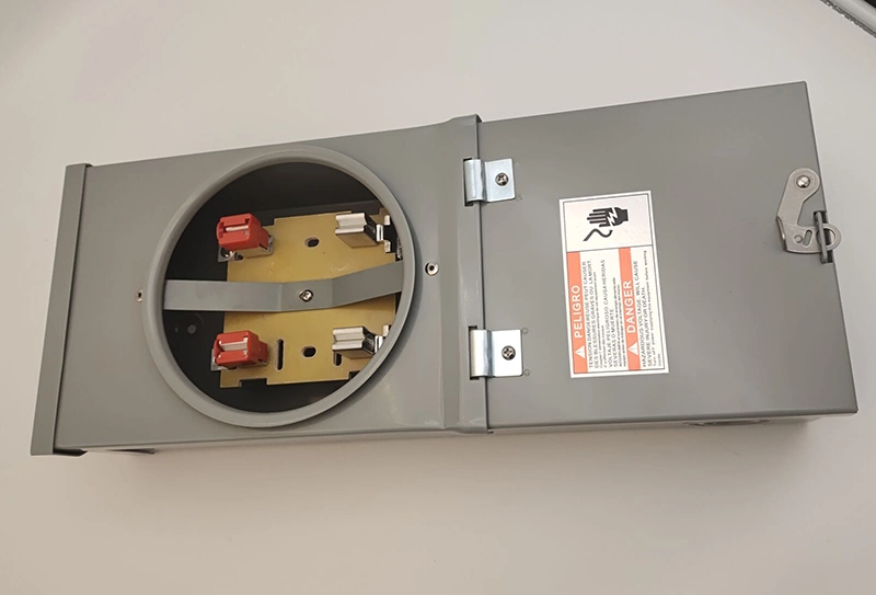 125A Single Phase 4 Jaws Meter Base Combination Electric Meter Principal with 2p Circuit Breaker