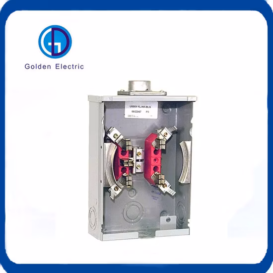 Single Phase Square Electric Meter Socket Box 125A 600VAC 4jaw 5jaw Ring Type Meter Base Combination